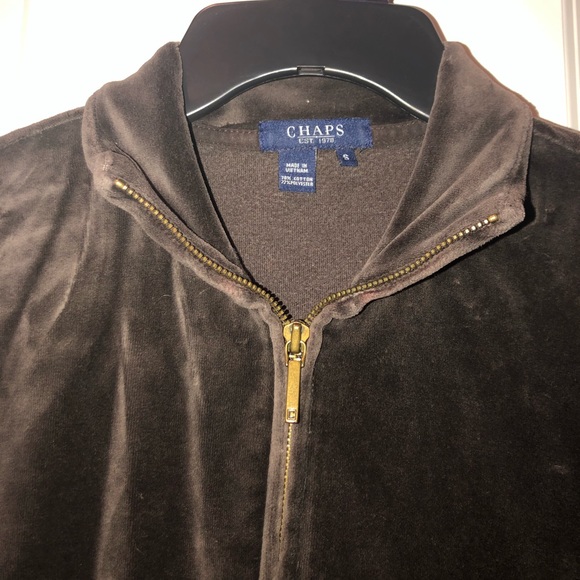 Chaps Velour Light Weight Zipper Jacket - Picture 5 of 6